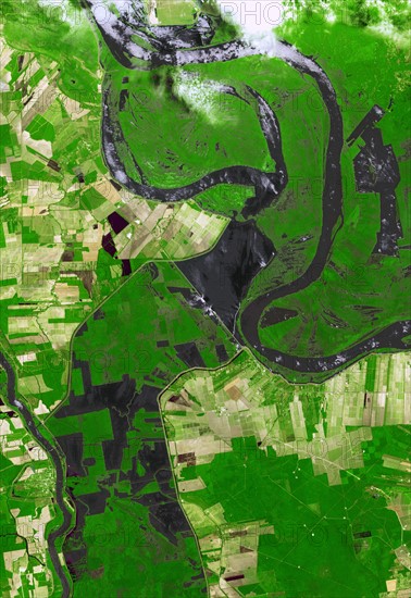 The Morganza Spillway, a flood control structure along the western bank of the Mississippi River in Louisiana. May 18, 2011.