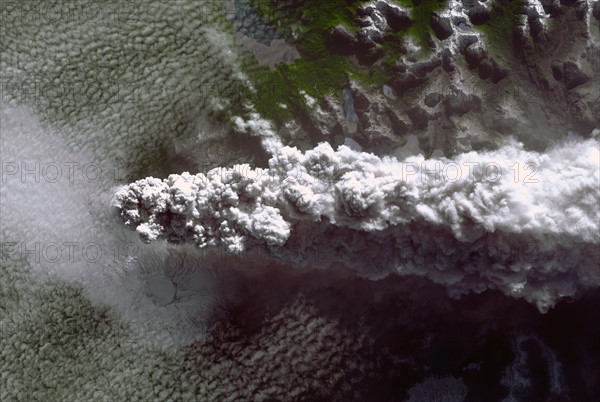 Satellite view of Southern Chile's Puyehue volcano