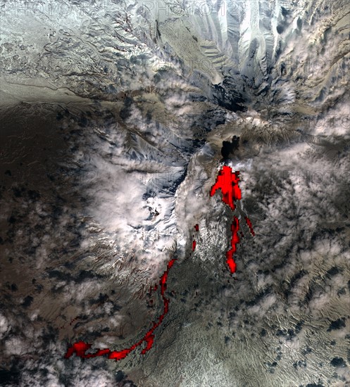 Satellite image of the Kamchatka peninsula