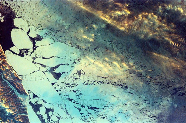 Satellite view of the Sakhalin Island