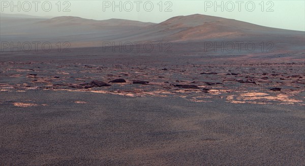 A portion of the west rim of Endeavour crater