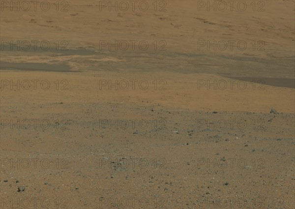 This color image from NASA's Curiosity rover looks south of the rover's landing site on Mars towards Mount Sharp.