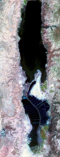 Satellite view of the Dead Sea