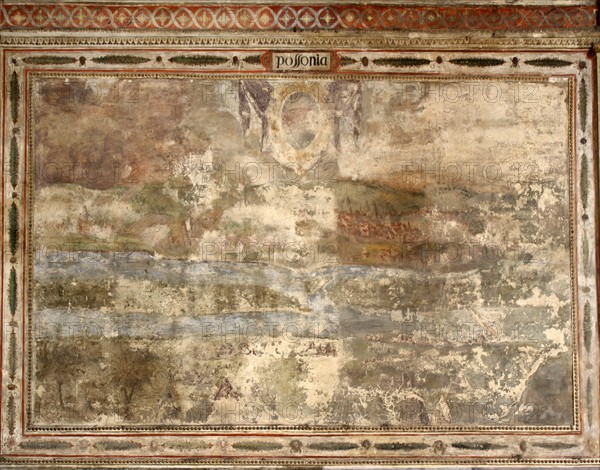 Painted interior detail from the Palazzo Vecchio in Florence, Italy.