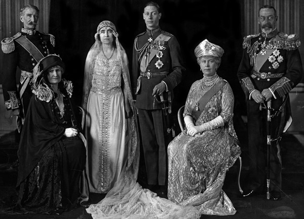 Wedding portrait of the Duke and Duchess of York with their parents