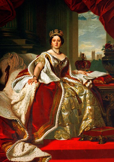 Portrait of a young Queen Victoria.