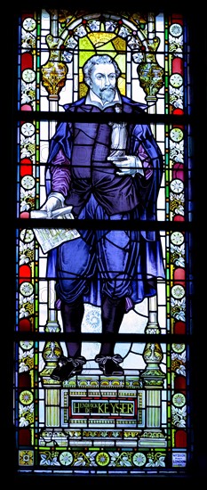 Stained glass window depicting Hendrick de Keyser