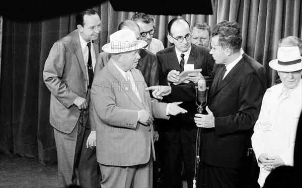 Mr Khrushchev and Vice President Nixon of T.V. at American Exhibit 1959.