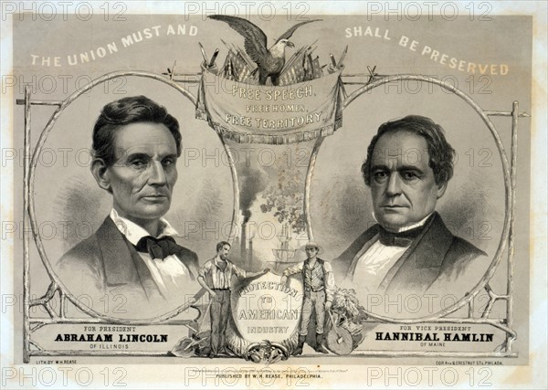 Illustration called The Union Must and Shall be Preserved 1860.