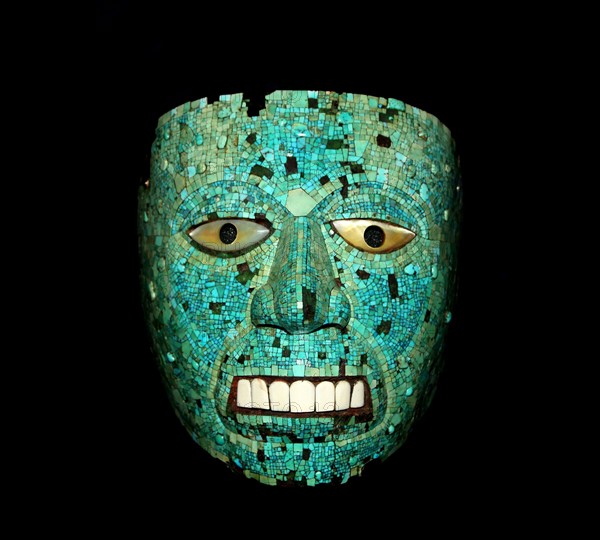 Turquoise Mosaic Mask 1400 A.D. Mixtec-Aztec