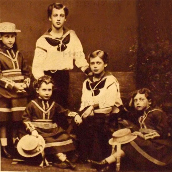 King Edward VII, Prince George, the princess Royal Louise and Princess Maud