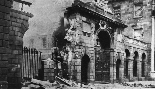 Destruction at the Four Courts, during The Easter Rising