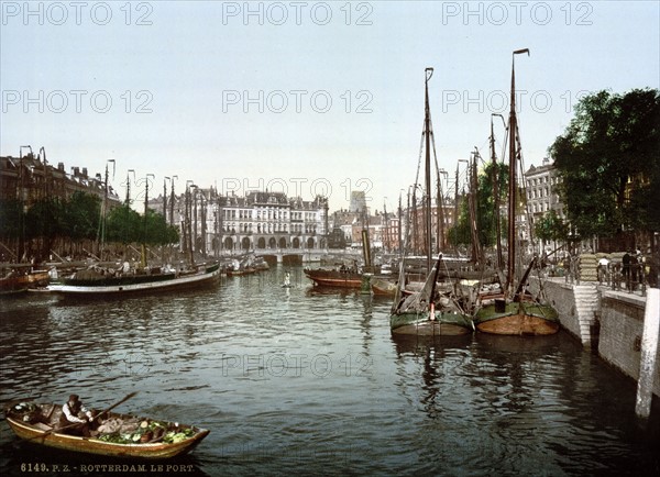 The embankment, Rotterdam, Holland between 1890 and 1900.
