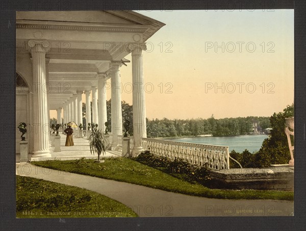 The terrace of the Royal palace at Tsarskoe-Selo, Russia.