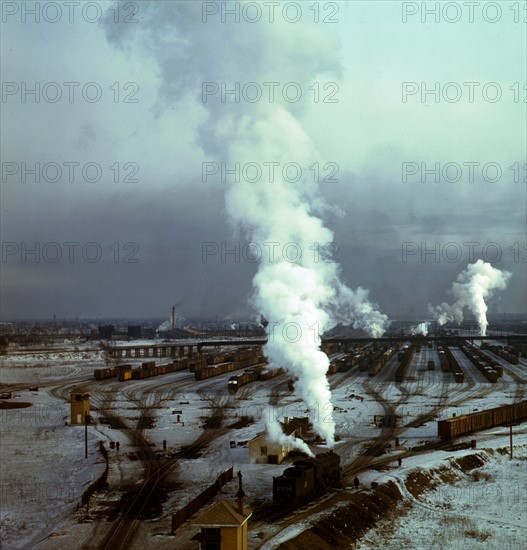 view of the railway yard at Proviso, Chicago, Illinois, USA during World war II