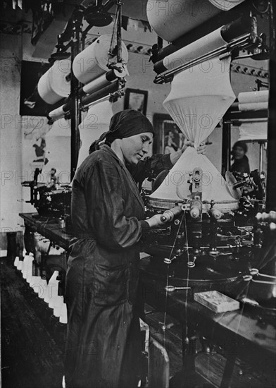 Woman worker in a textile plant in the USSR