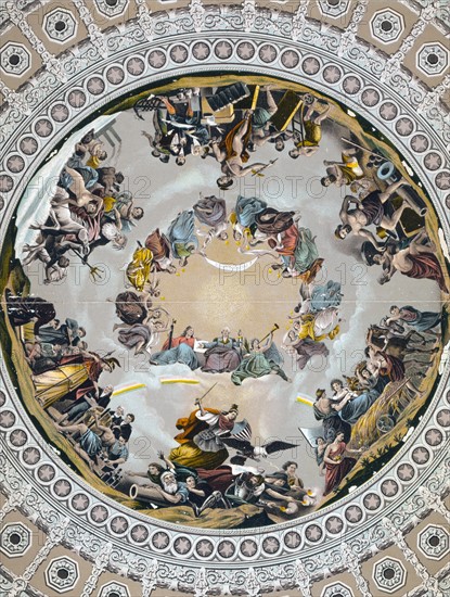 Brumidi's allegorical painting in dome of U.S. Capitol building