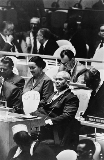 Nikita Khrushchev at a meeting of the United Nations, 1960