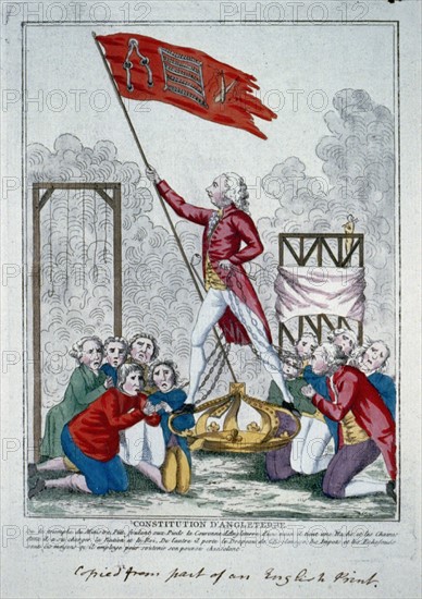 William Pitt standing on the British crown, c.1795