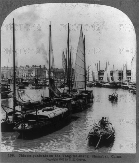 Chinese gunboats on the Yang-tze-kiang river, c.1900