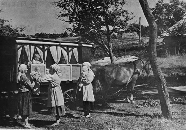 Collective farm nursery-on-wheels in the USSR