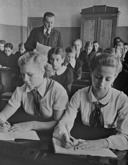 Sixth grade school room in the Latvian USSR