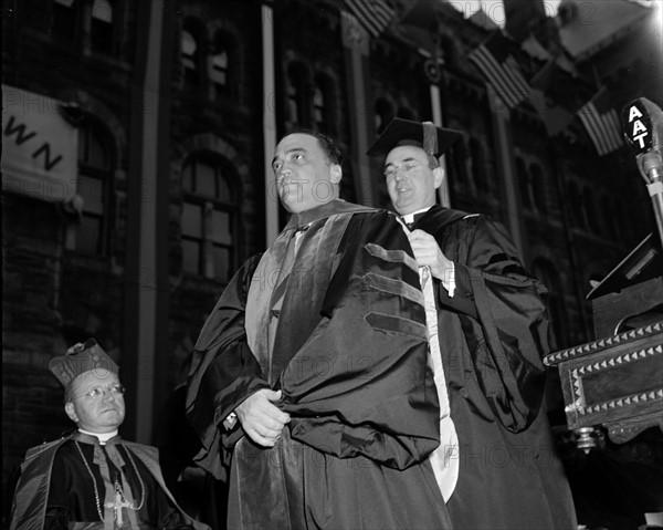 J. Edgar Hoover receiving honorary law degree, 1939