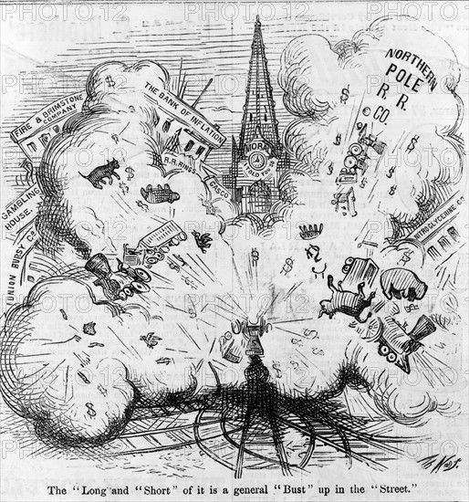 Caricature about US finance, 1873