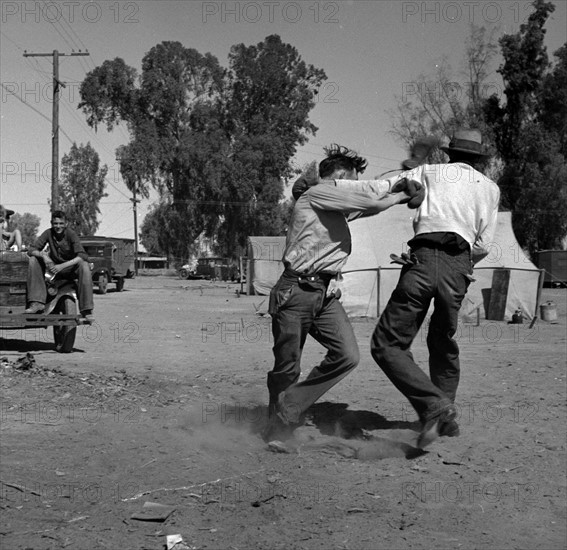 Recreation in a migratory agricultural workers' camp, 1939