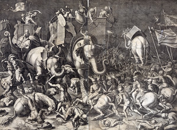 Scipio Africanus on horseback with Roman soldiers