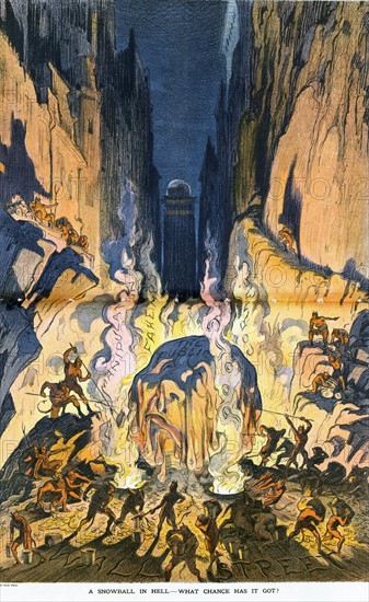 Illustration shows Hell labelled Wall Street, 1913