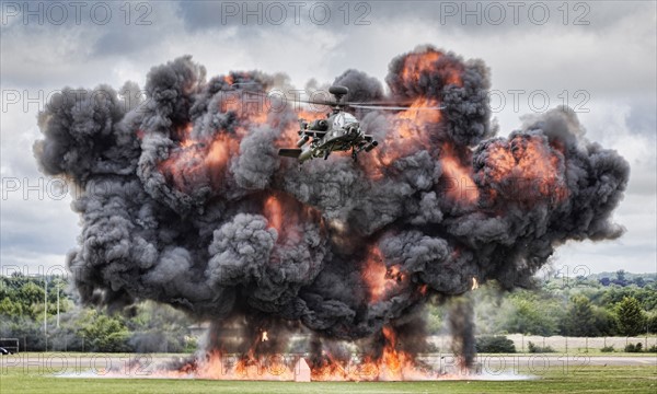 Photograph of an Army Air Corps Apache during a display at the Royal International Air Tattoo at RAF Fairford