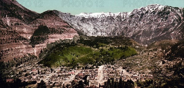 Photomechanical print of Ouray, Colorado