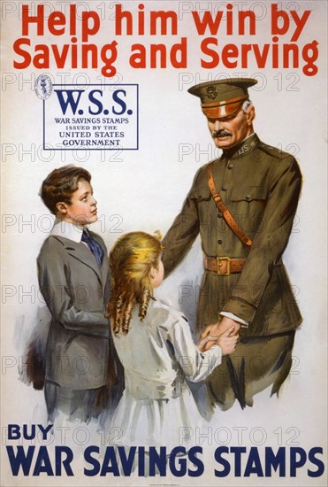 World War One poster promoting the buying of War Savings Stamps