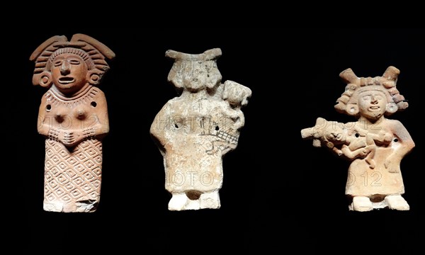 Stone figurines of Cihuacoatl, Aztec Goddess of fertility, from Mexico