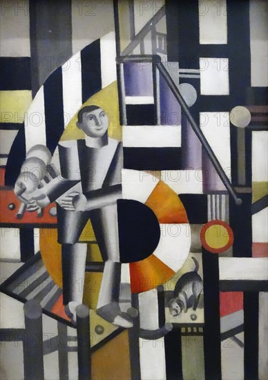 Painting titled 'The Man with the Pipe' by Fernand Léger