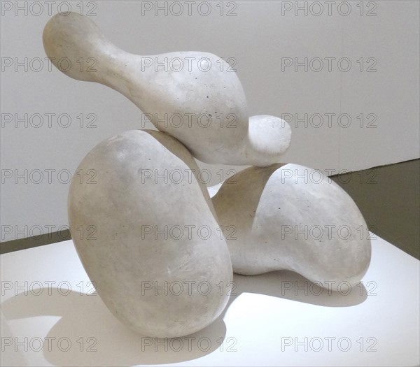 Plaster sculpture titled 'Human Concretion' by Jean Arp or Hans Arp