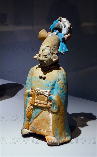 Ceramic whistle representing a noblewoman from Campeche, Mexico
