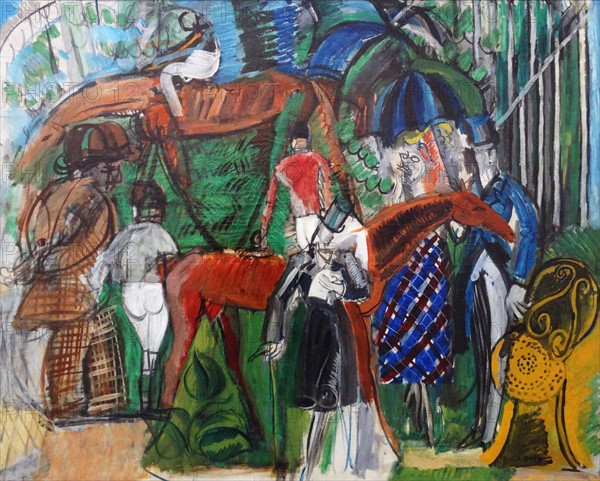Le Paddock (The Paddock) 1913. Oil on canvas by Raoul Dufy