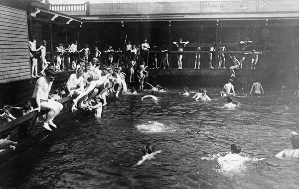 City children in free bath at the Battery, New York City.