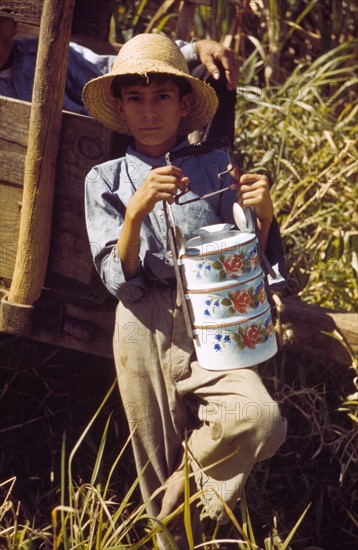 Son of one of the FSA farmers on the Rio Piedras project vicinity of Rio Piedras, Puerto Rico. Photographer Jack Delano.