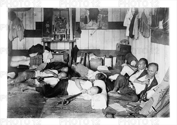 Opium den on Malinta Street, Manila, Philippine Islands.