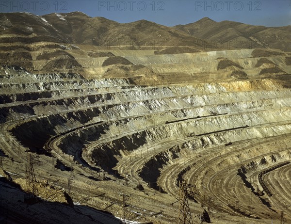 View of the Utah Copper Company with open-pit mine workings at Carr Fork