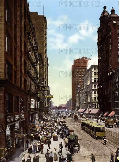 State Street, north from Madison, Chicago.