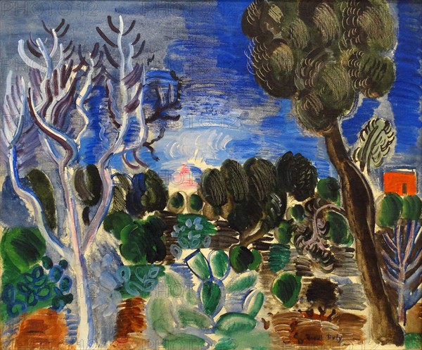 paysage du midi au figuier de babrarie 1920. by Raoul Dufy