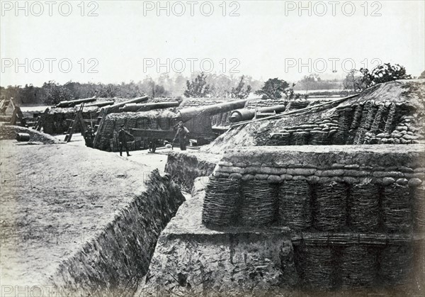 Union army battery at Yorktown 1862.