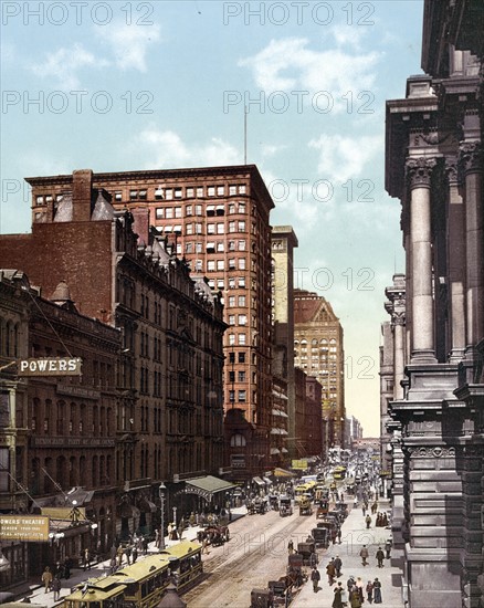 Photomechanical print of Randolf Street, Chicago