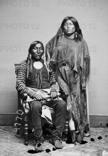 Photographic print of Kiowa Indians; Lone Wolf and his wife Elta