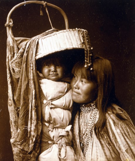 Photographic print of Apache girl and Papoose