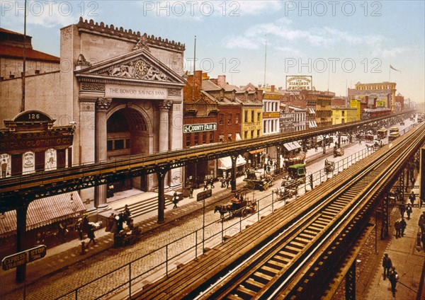 Photomechanical print of The Bowery, New York City